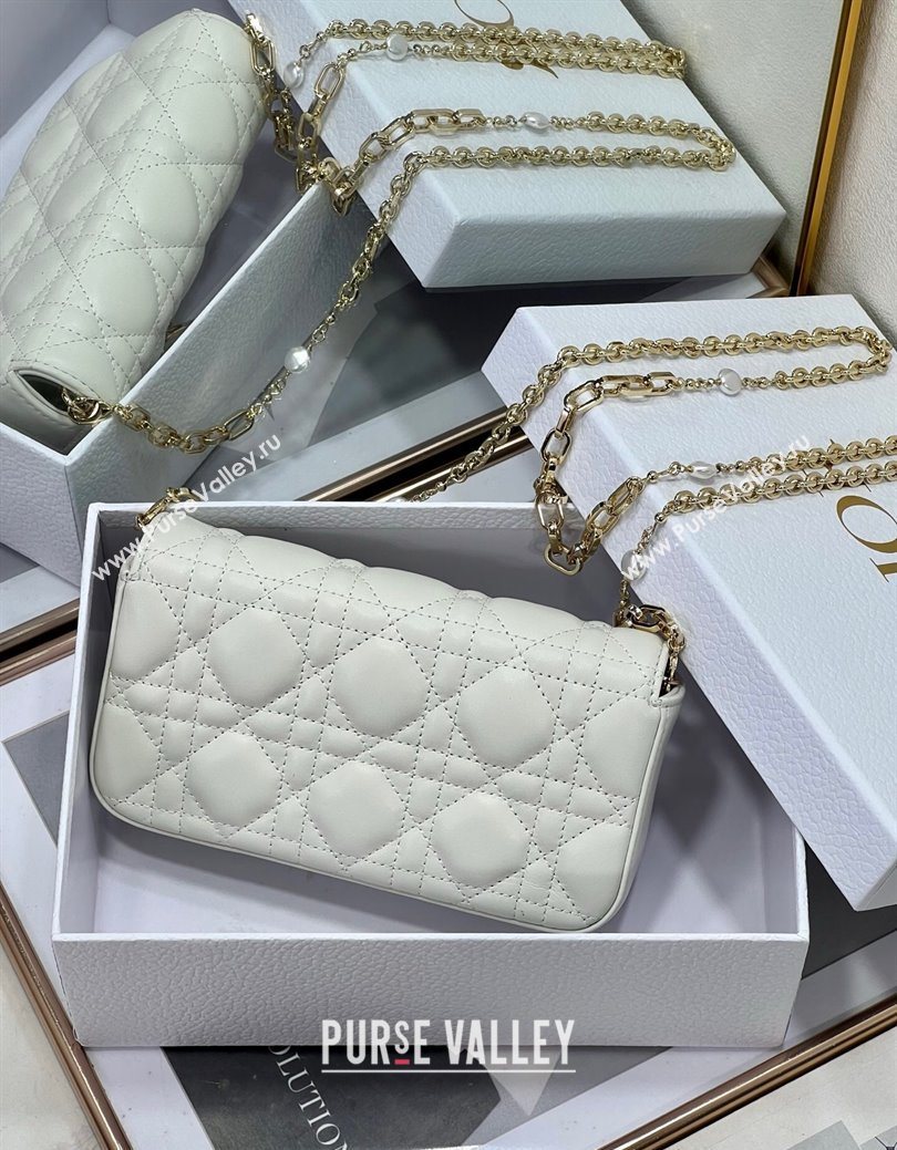 Dior My Dior - Dior Talk Phone Pouch in Cannage Lambskin Leather White 2025 (XXG-250929136)