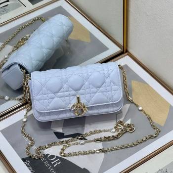 Dior My Dior - Dior Talk Phone Pouch in Cannage Lambskin Leather Ice Blue 2025 (XXG-250929137)