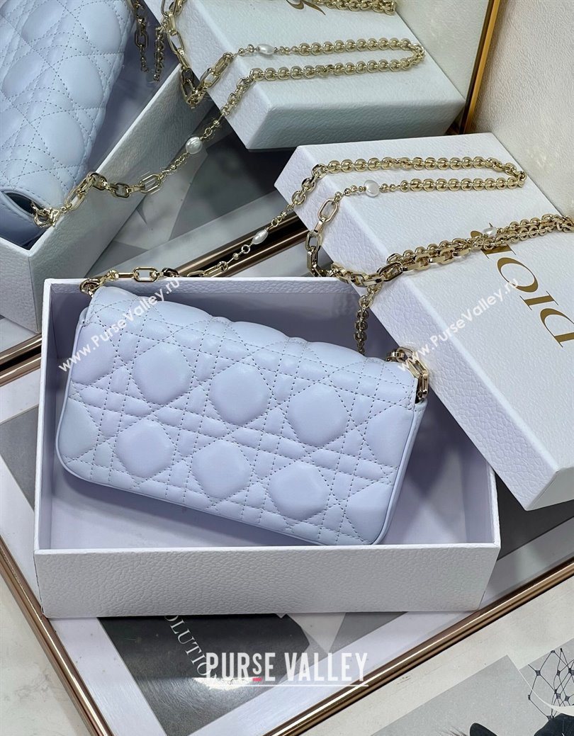 Dior My Dior - Dior Talk Phone Pouch in Cannage Lambskin Leather Ice Blue 2025 (XXG-250929137)