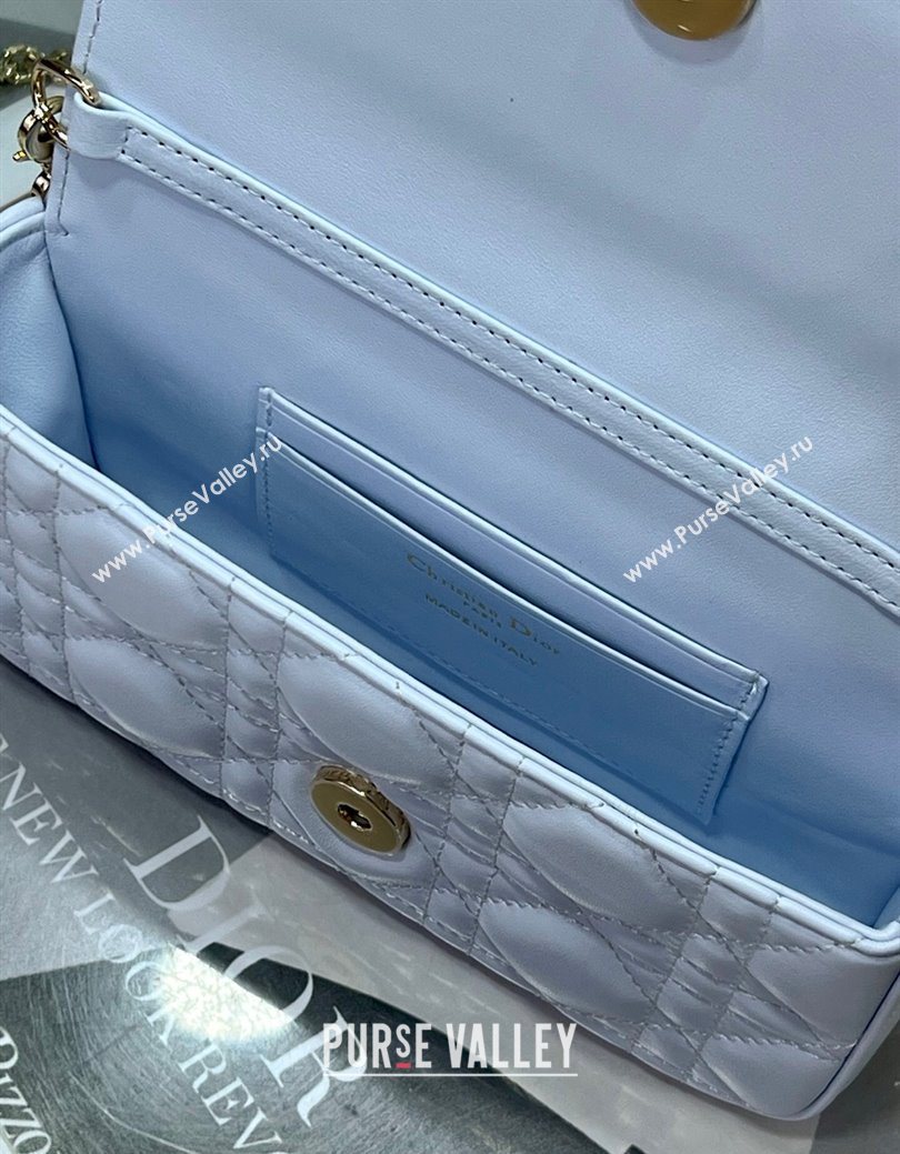 Dior My Dior - Dior Talk Phone Pouch in Cannage Lambskin Leather Ice Blue 2025 (XXG-250929137)