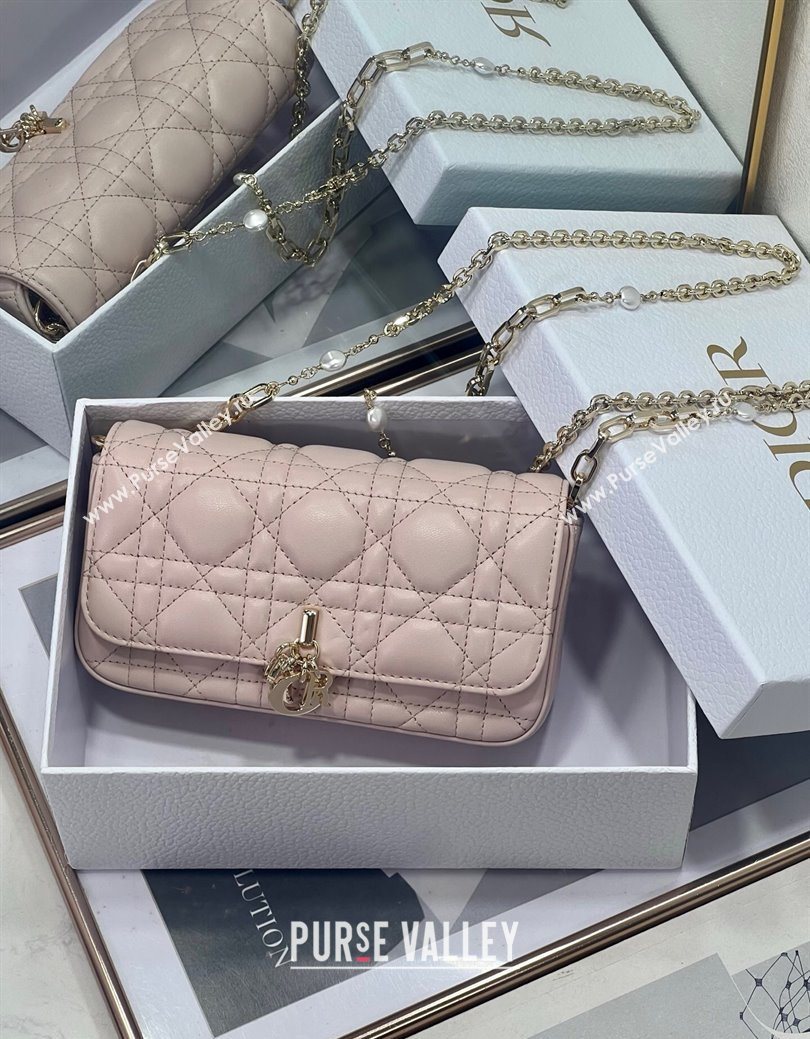 Dior My Dior - Dior Talk Phone Pouch in Cannage Lambskin Leather Powder Pink 2025 (XXG-250929138)