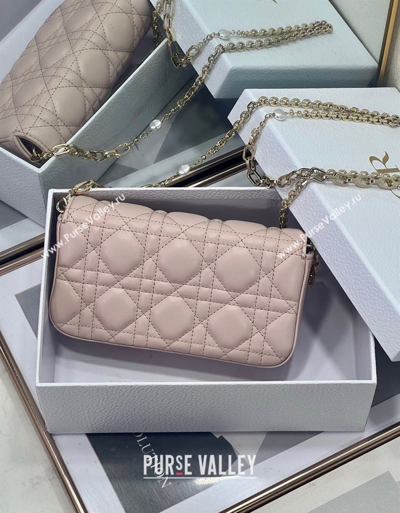 Dior My Dior - Dior Talk Phone Pouch in Cannage Lambskin Leather Powder Pink 2025 (XXG-250929138)