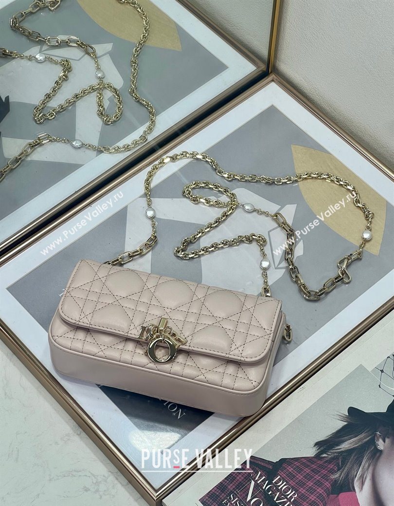 Dior My Dior - Dior Talk Phone Pouch in Cannage Lambskin Leather Powder Pink 2025 (XXG-250929138)