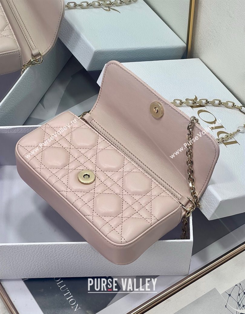 Dior My Dior - Dior Talk Phone Pouch in Cannage Lambskin Leather Powder Pink 2025 (XXG-250929138)