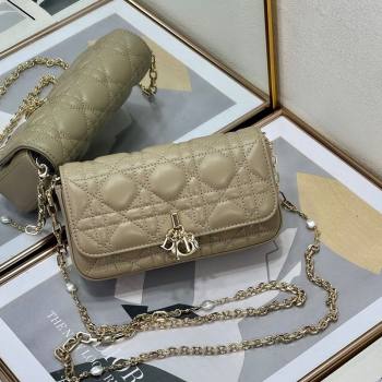 Dior My Dior - Dior Talk Phone Pouch in Cannage Lambskin Leather Cream Apricot 2025 (XXG-250929139)