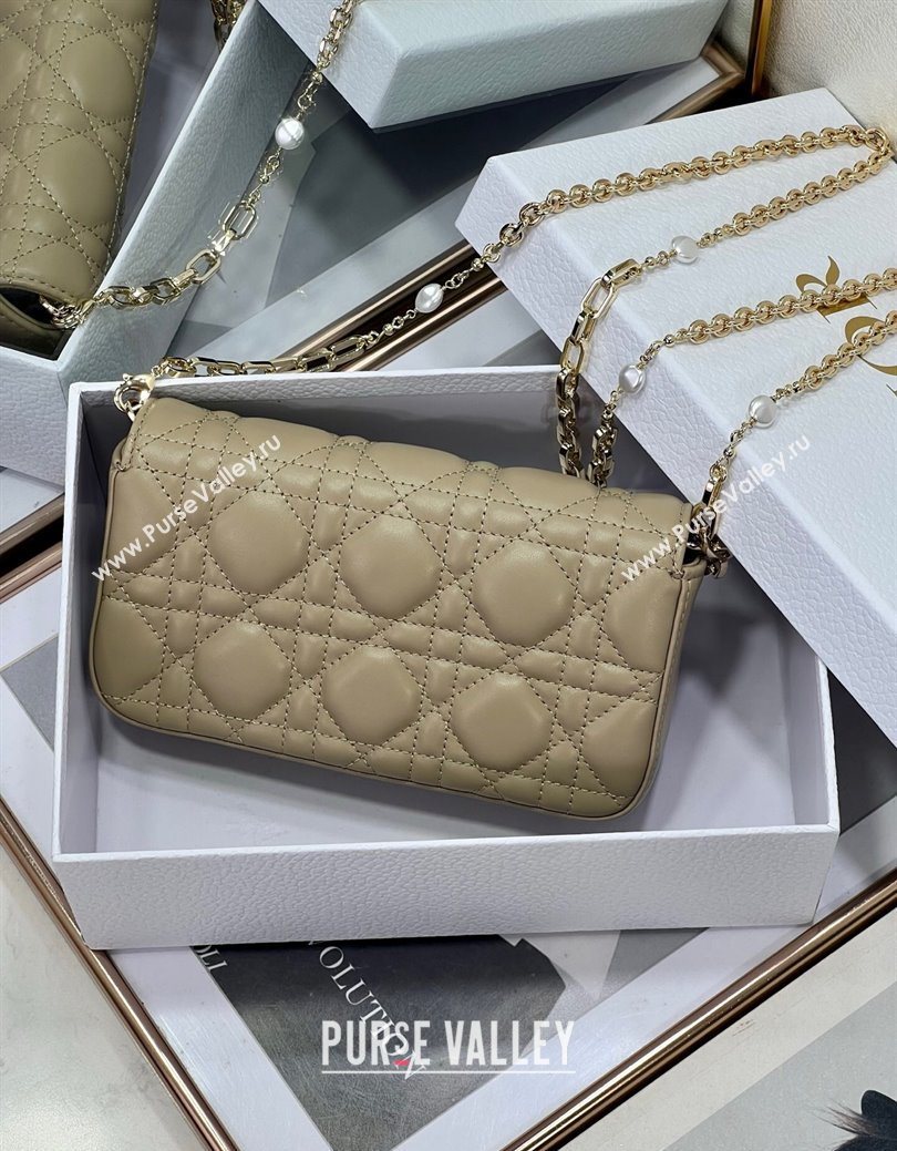 Dior My Dior - Dior Talk Phone Pouch in Cannage Lambskin Leather Cream Apricot 2025 (XXG-250929139)