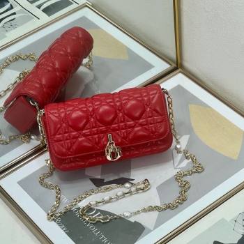 Dior My Dior - Dior Talk Phone Pouch in Cannage Lambskin Leather Red 2025 (XXG-250929141)