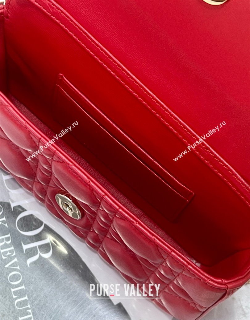 Dior My Dior - Dior Talk Phone Pouch in Cannage Lambskin Leather Red 2025 (XXG-250929141)