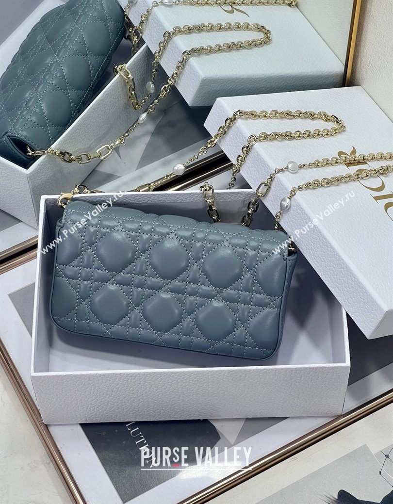 Dior My Dior - Dior Talk Phone Pouch in Cannage Lambskin Leather Dusty Blue 2025 (XXG-250929142)