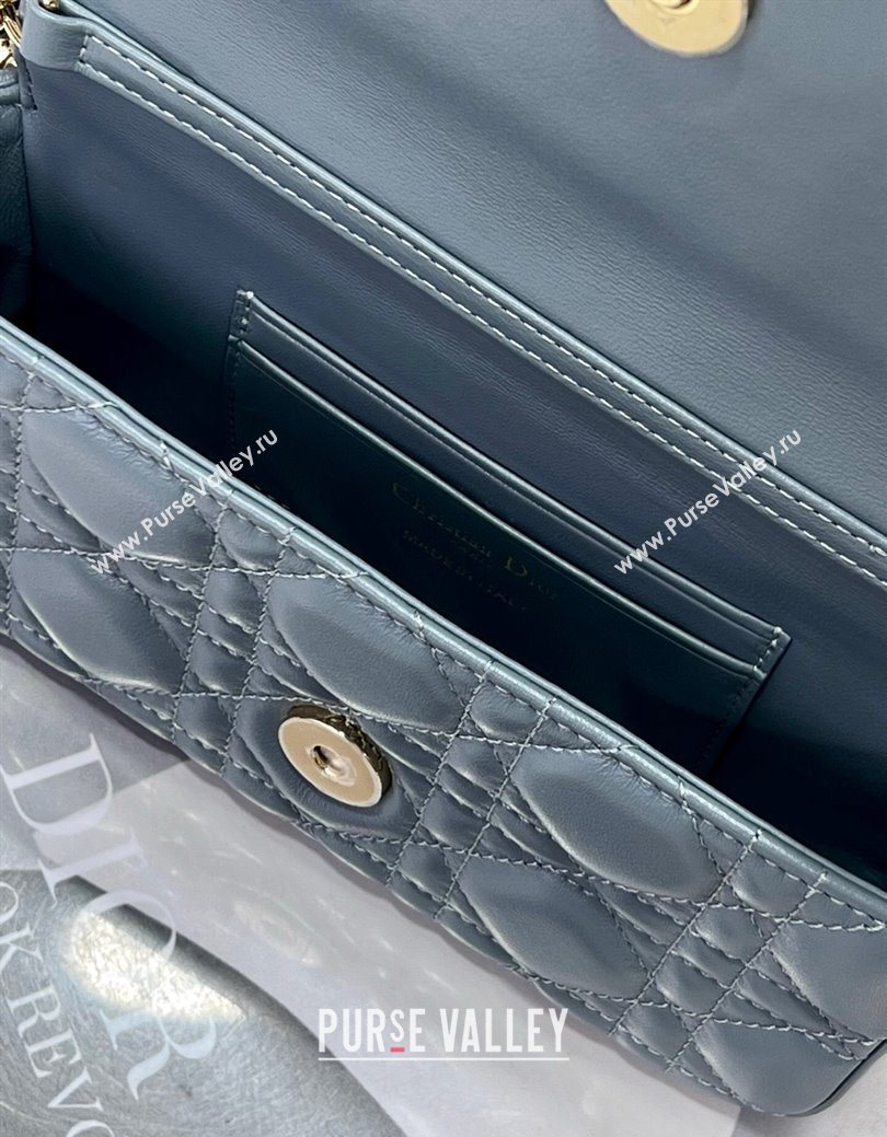 Dior My Dior - Dior Talk Phone Pouch in Cannage Lambskin Leather Dusty Blue 2025 (XXG-250929142)