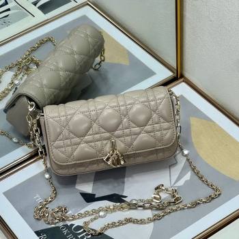 Dior My Dior - Dior Talk Phone Pouch in Cannage Lambskin Leather Powder Beige 2025 (XXG-250929143)