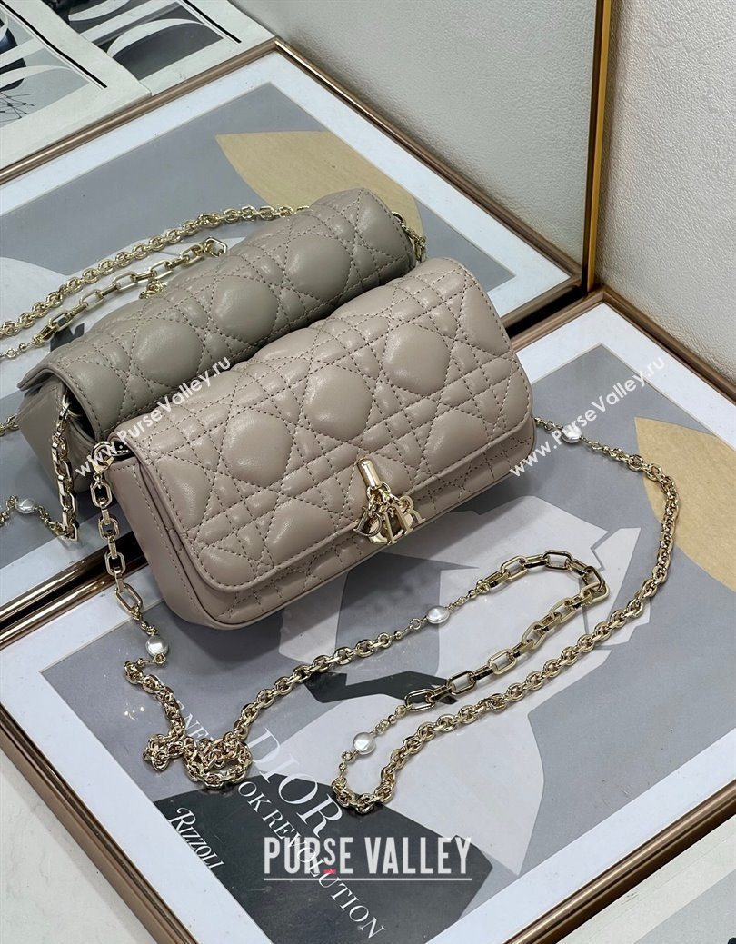 Dior My Dior - Dior Talk Phone Pouch in Cannage Lambskin Leather Powder Beige 2025 (XXG-250929143)