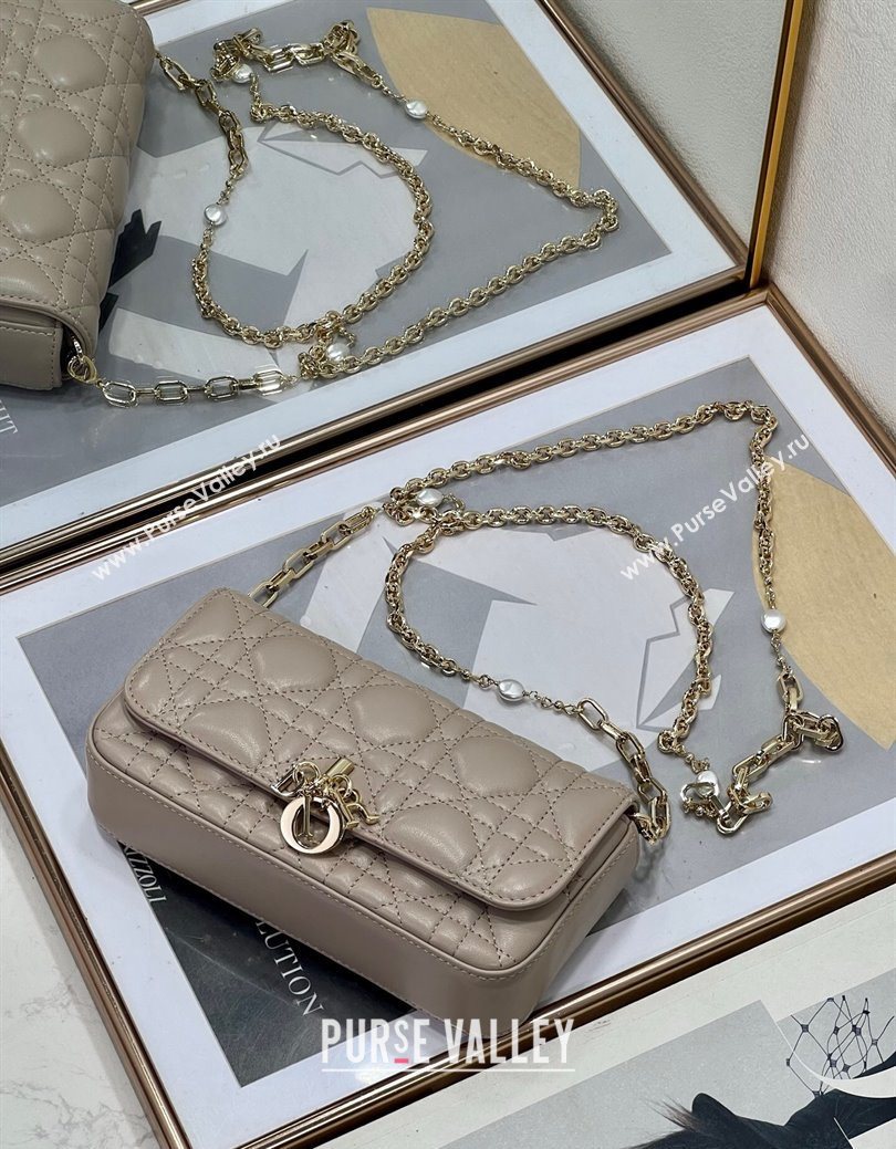 Dior My Dior - Dior Talk Phone Pouch in Cannage Lambskin Leather Powder Beige 2025 (XXG-250929143)