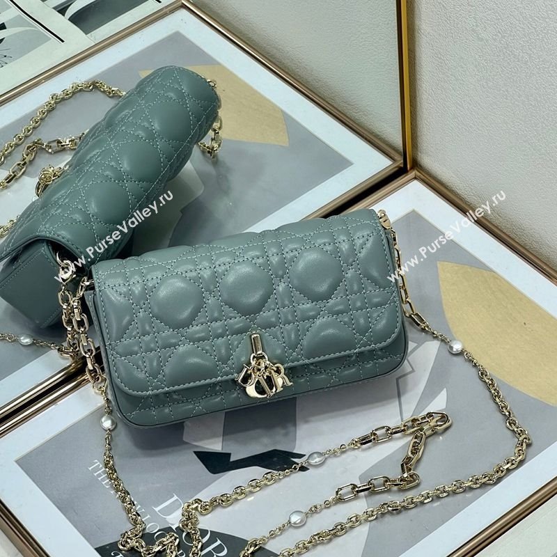 Dior My Dior - Dior Talk Phone Pouch in Cannage Lambskin Leather Slate Grey 2025 (XXG-250929144)