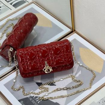 Dior My Dior - Dior Talk Phone Pouch in Patent Cannage Calfskin Red 2025 (XXG-250929146)