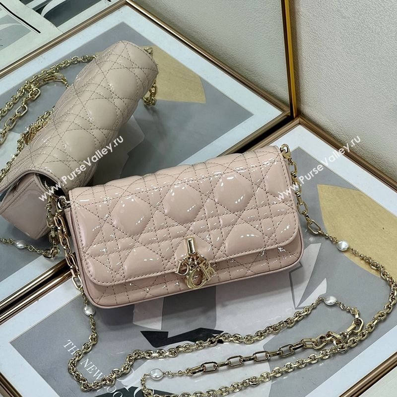 Dior My Dior - Dior Talk Phone Pouch in Patent Cannage Calfskin Powder Pink 2025 (XXG-250929147)