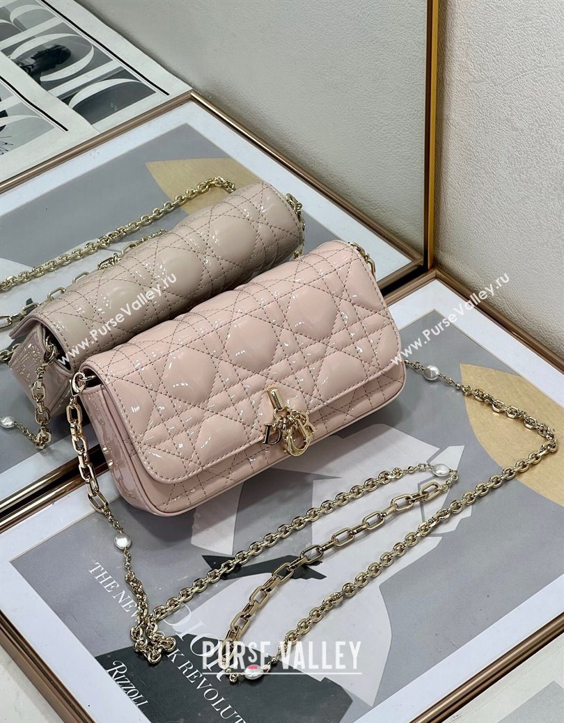 Dior My Dior - Dior Talk Phone Pouch in Patent Cannage Calfskin Powder Pink 2025 (XXG-250929147)