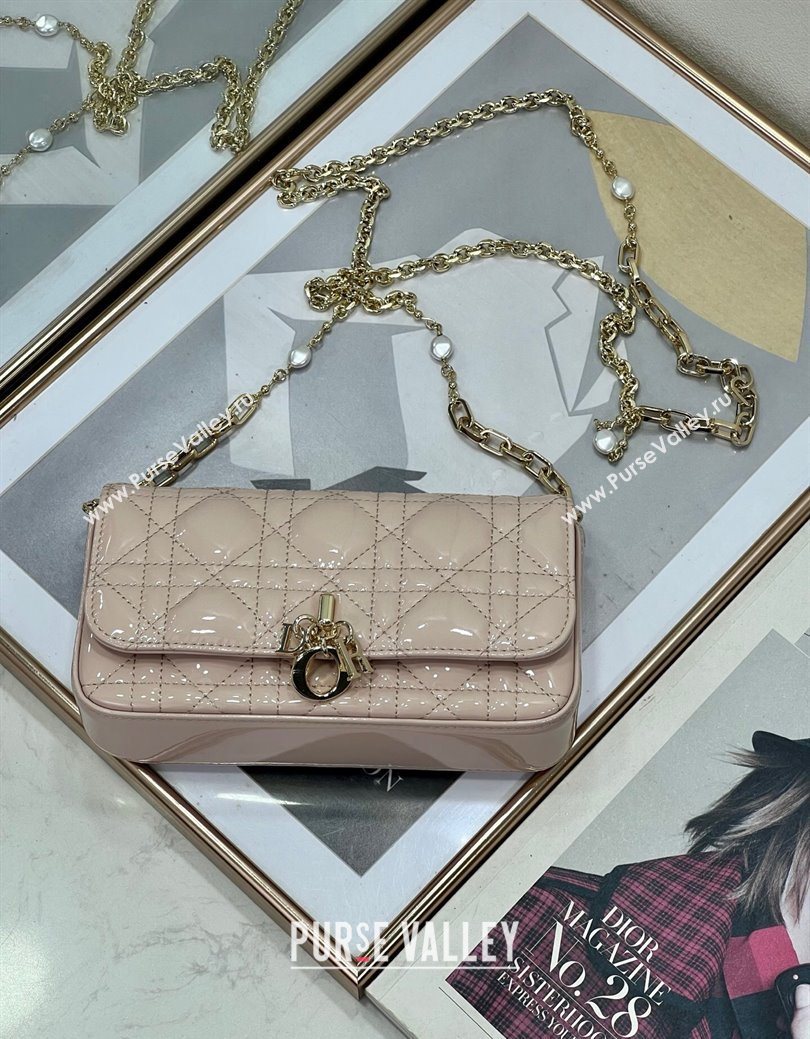 Dior My Dior - Dior Talk Phone Pouch in Patent Cannage Calfskin Powder Pink 2025 (XXG-250929147)