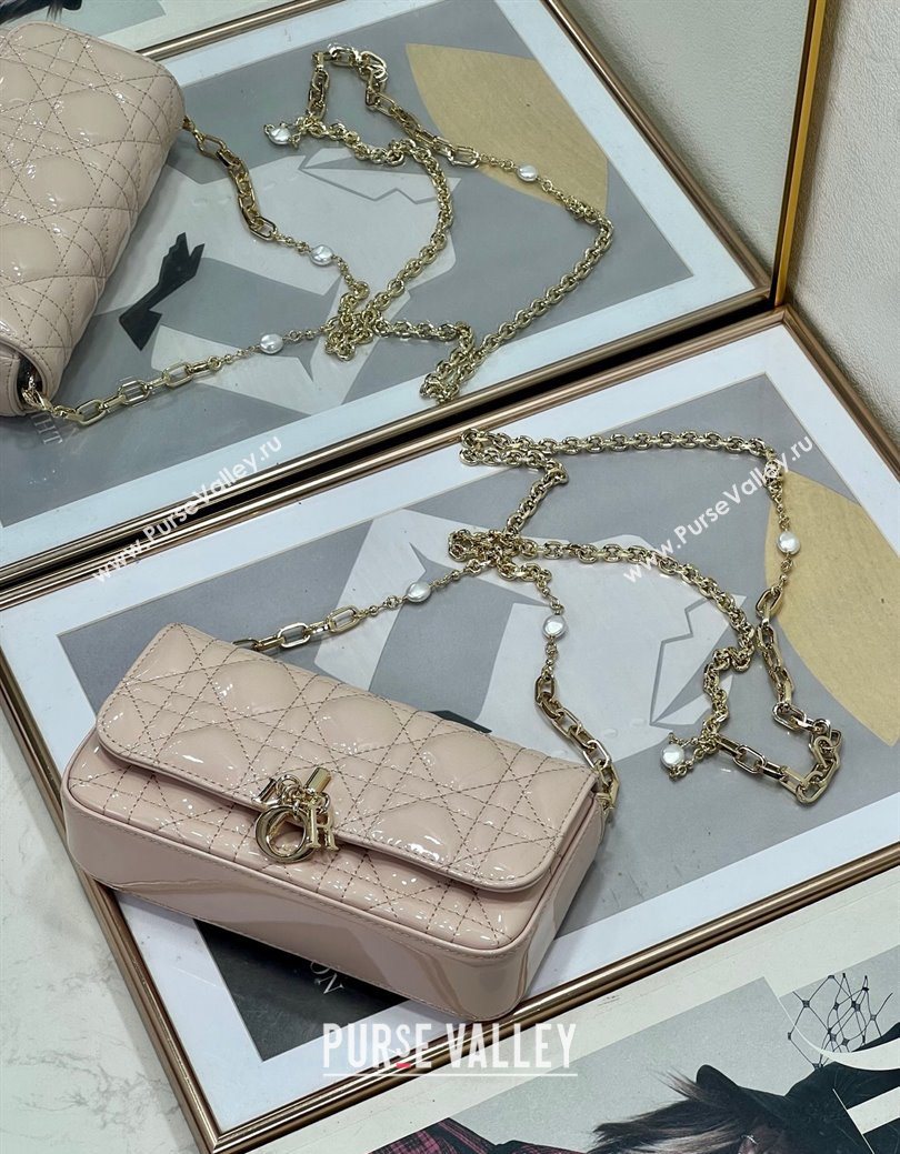 Dior My Dior - Dior Talk Phone Pouch in Patent Cannage Calfskin Powder Pink 2025 (XXG-250929147)