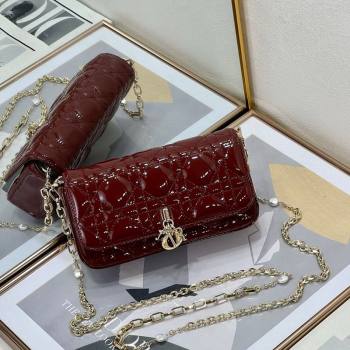 Dior My Dior - Dior Talk Phone Pouch in Patent Cannage Calfskin Burgundy 2025 (XXG-250929148)