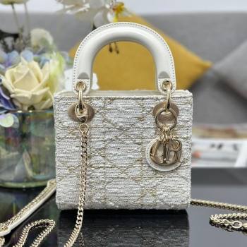 Dior Mini Lady Bag in Tweed White 2025 0929 (XXG-250929164)