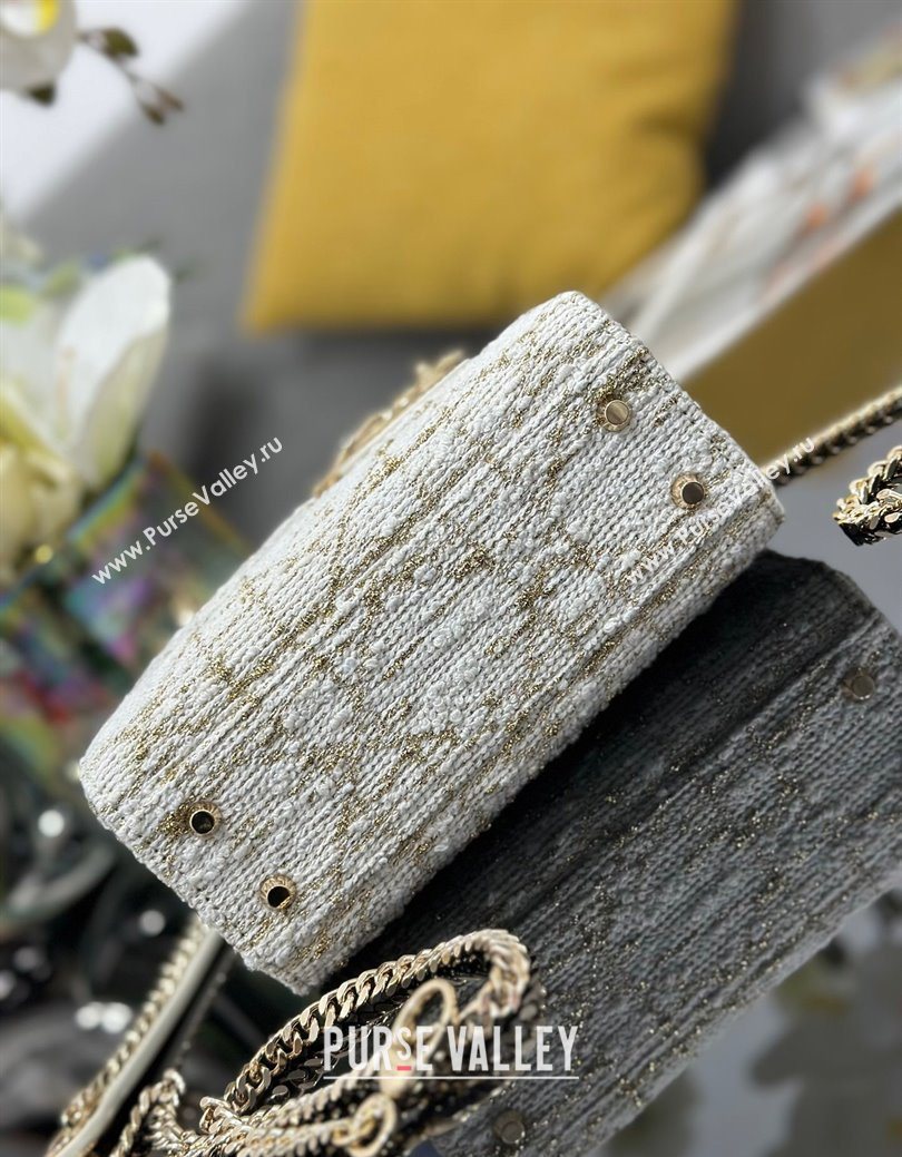 Dior Mini Lady Bag in Tweed White 2025 0929 (XXG-250929164)