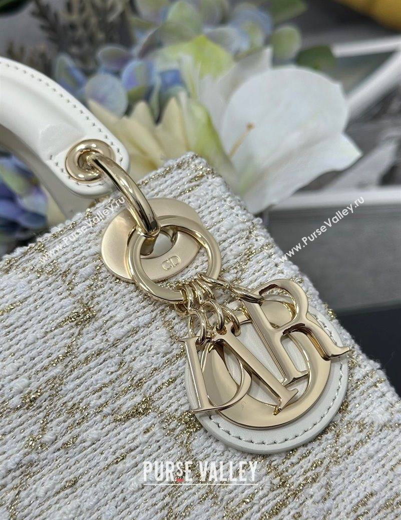 Dior Mini Lady Bag in Tweed White 2025 0929 (XXG-250929164)