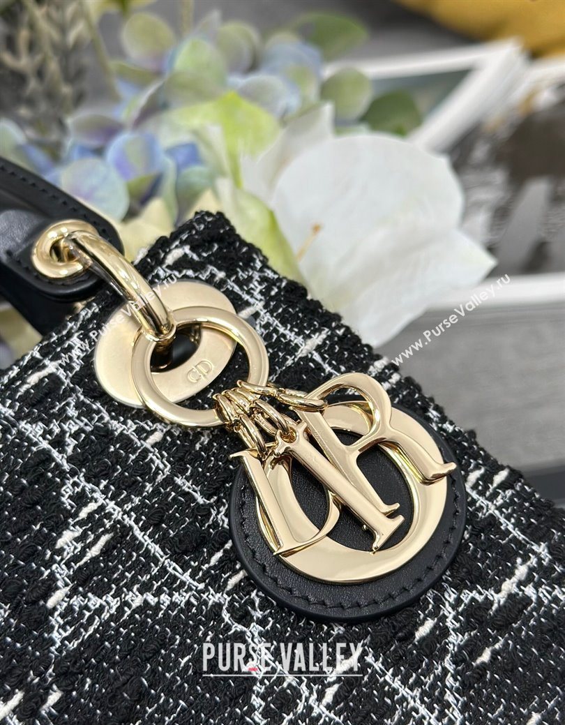 Dior Mini Lady Bag in Tweed Black 2025 0929 (XXG-250929165)