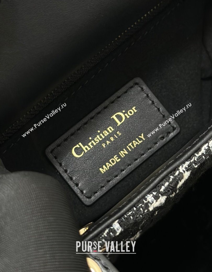 Dior Mini Lady Bag in Tweed Black 2025 0929 (XXG-250929165)