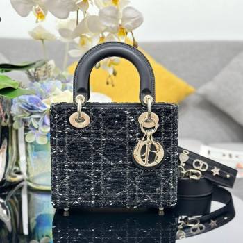 Dior Small Lady My ABCDior Bag in Tweed Black 2025 0929 (XXG-250929166)