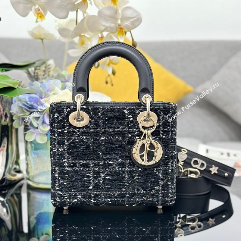 Dior Small Lady My ABCDior Bag in Tweed Black 2025 0929 (XXG-250929166)