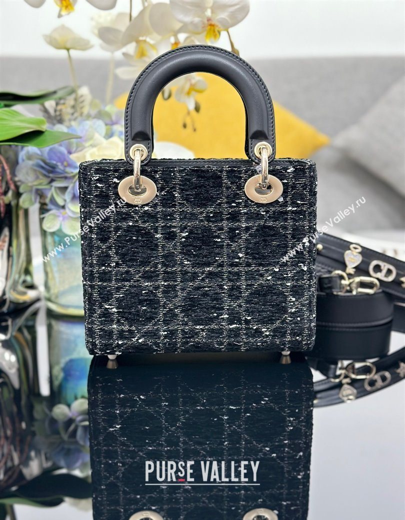 Dior Small Lady My ABCDior Bag in Tweed Black 2025 0929 (XXG-250929166)