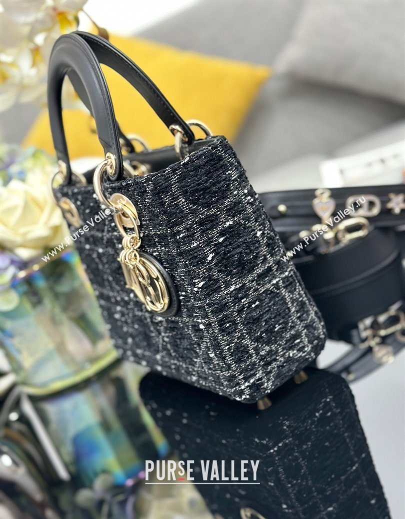 Dior Small Lady My ABCDior Bag in Tweed Black 2025 0929 (XXG-250929166)
