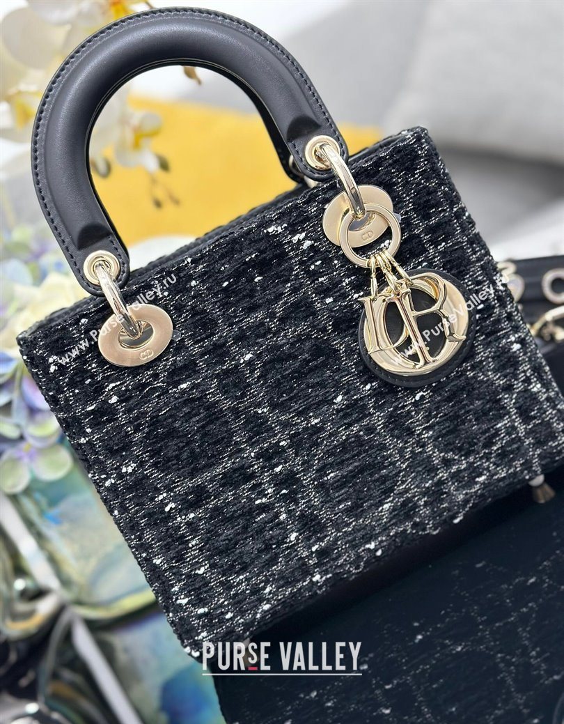 Dior Small Lady My ABCDior Bag in Tweed Black 2025 0929 (XXG-250929166)