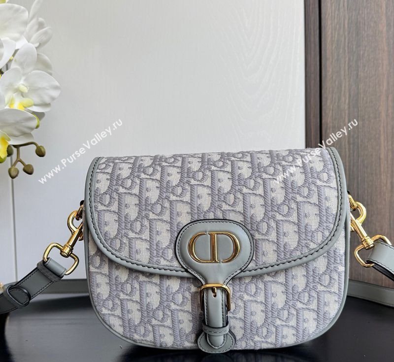 Dior Medium Bobby Bag in Blue Oblique Jacquard Grey 2025 0929 (XXG-250929110)