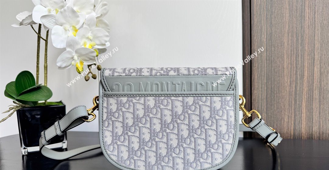 Dior Medium Bobby Bag in Blue Oblique Jacquard Grey 2025 0929 (XXG-250929110)