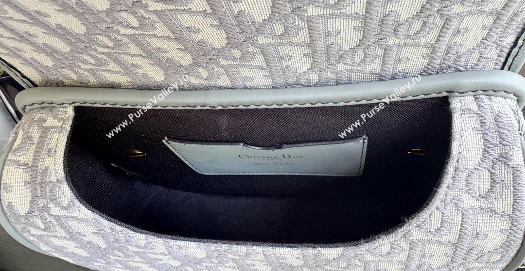 Dior Medium Bobby Bag in Blue Oblique Jacquard Grey 2025 0929 (XXG-250929110)