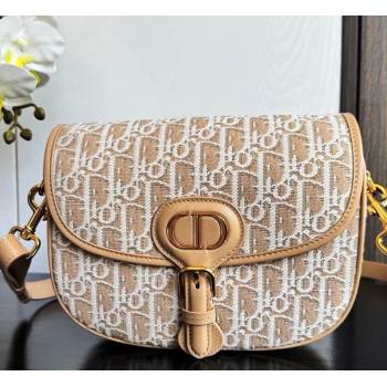 Dior Medium Bobby Bag in Blue Oblique Jacquard Beige 2025 0929 (XXG-250929111)