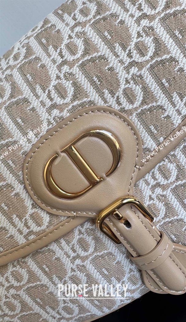 Dior Medium Bobby Bag in Blue Oblique Jacquard Beige 2025 0929 (XXG-250929111)