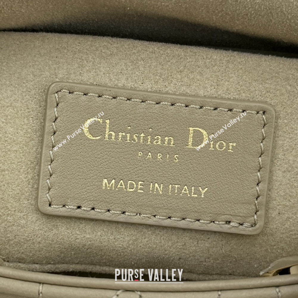 Dior Mini Lady D-Joy Bag in Cannage Lambskin Milk Tea 2025 M0636 (XXG-250929068)