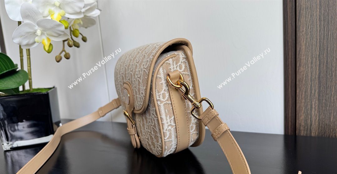 Dior Medium Bobby Bag in Blue Oblique Jacquard Beige 2025 0929 (XXG-250929111)