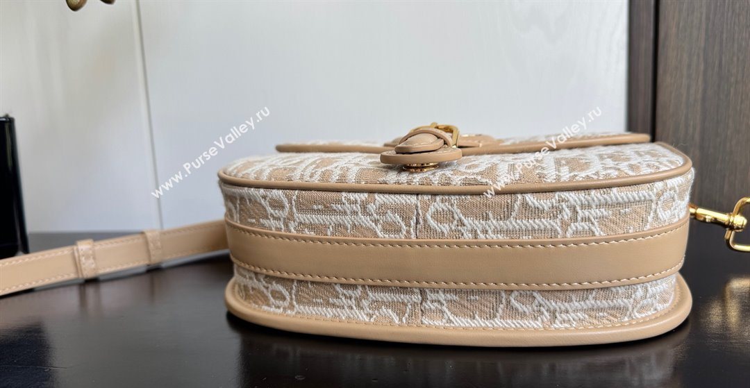 Dior Medium Bobby Bag in Blue Oblique Jacquard Beige 2025 0929 (XXG-250929111)