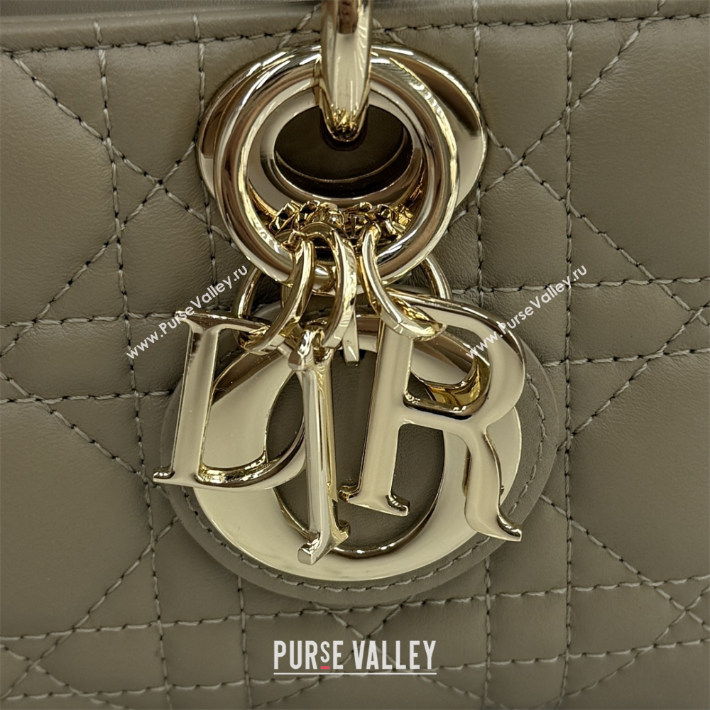 Dior Mini Lady D-Joy Bag in Cannage Lambskin Milk Tea 2025 M0636 (XXG-250929068)