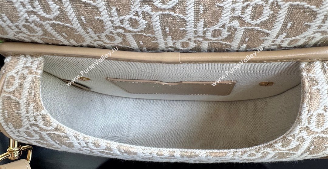 Dior Medium Bobby Bag in Blue Oblique Jacquard Beige 2025 0929 (XXG-250929111)