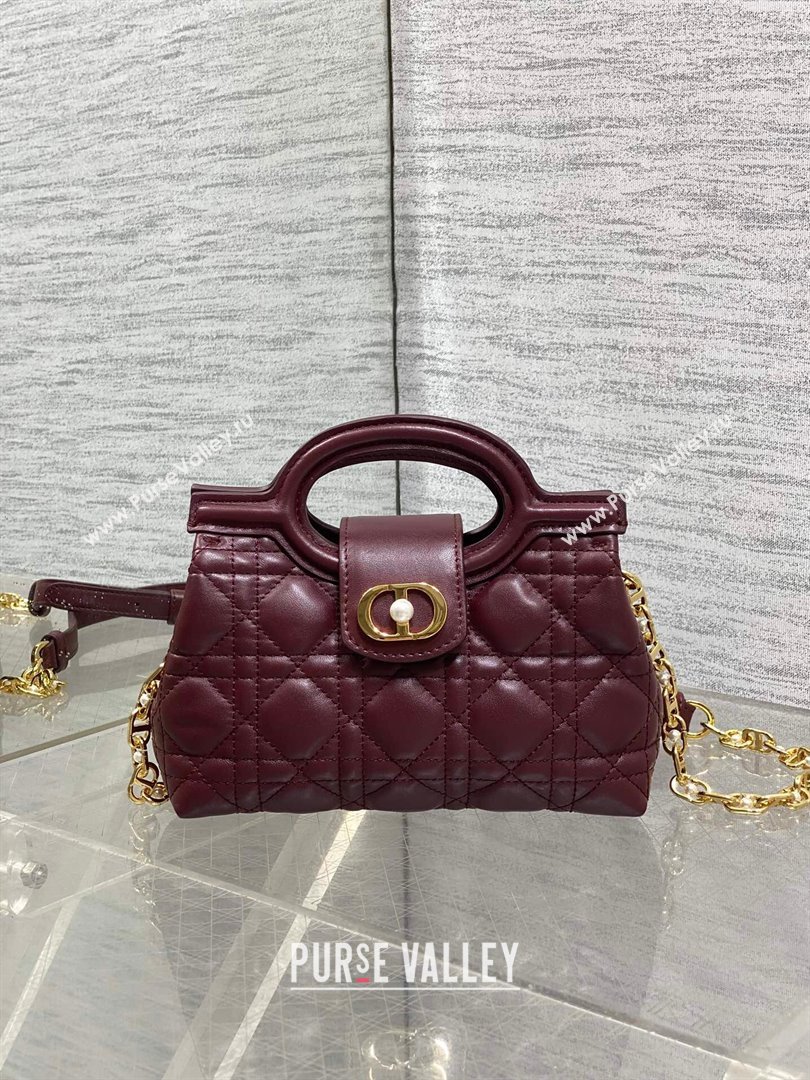 Dior Jolie Top Handle Mini Bag Burgundy 2025 S3123 (XXG-250929063)