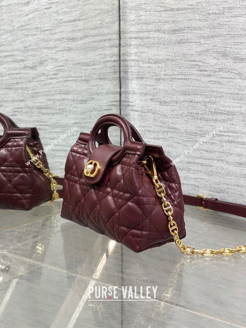 Dior Jolie Top Handle Mini Bag Burgundy 2025 S3123 (XXG-250929063)
