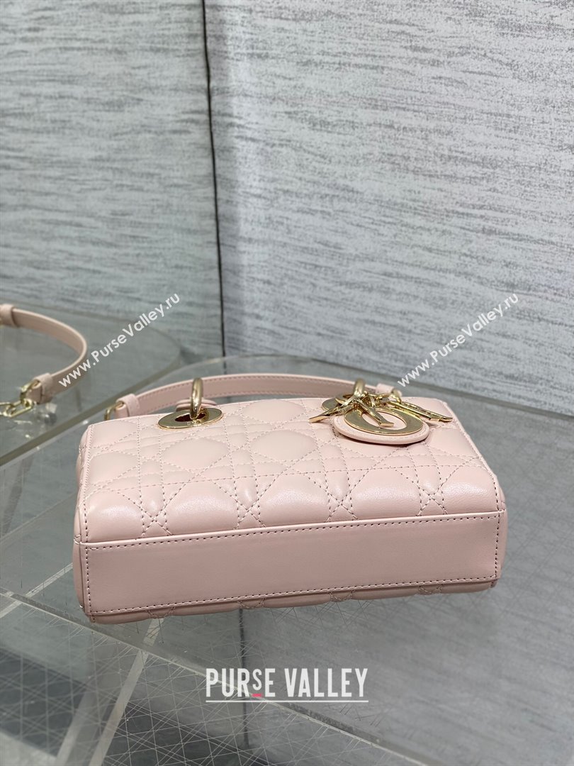 Dior Mini Lady D-Joy Bag in Cannage Lambskin Powder Pink 2025 M0636 (XXG-250929069)
