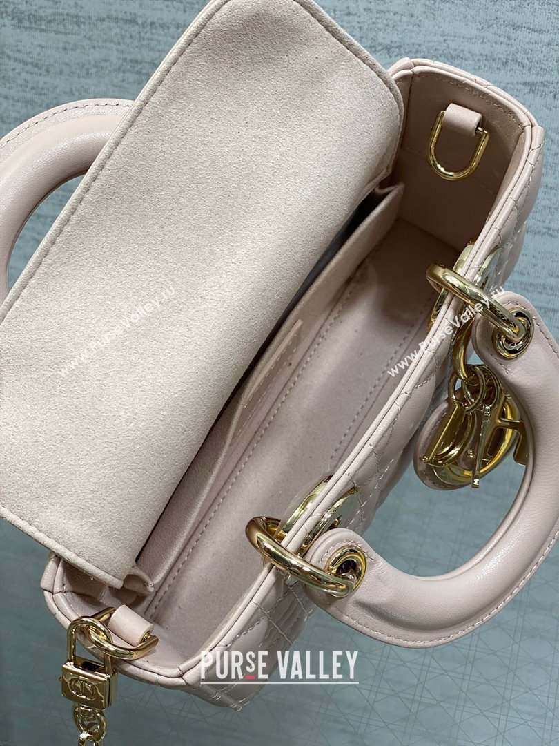 Dior Mini Lady D-Joy Bag in Cannage Lambskin Powder Pink 2025 M0636 (XXG-250929069)