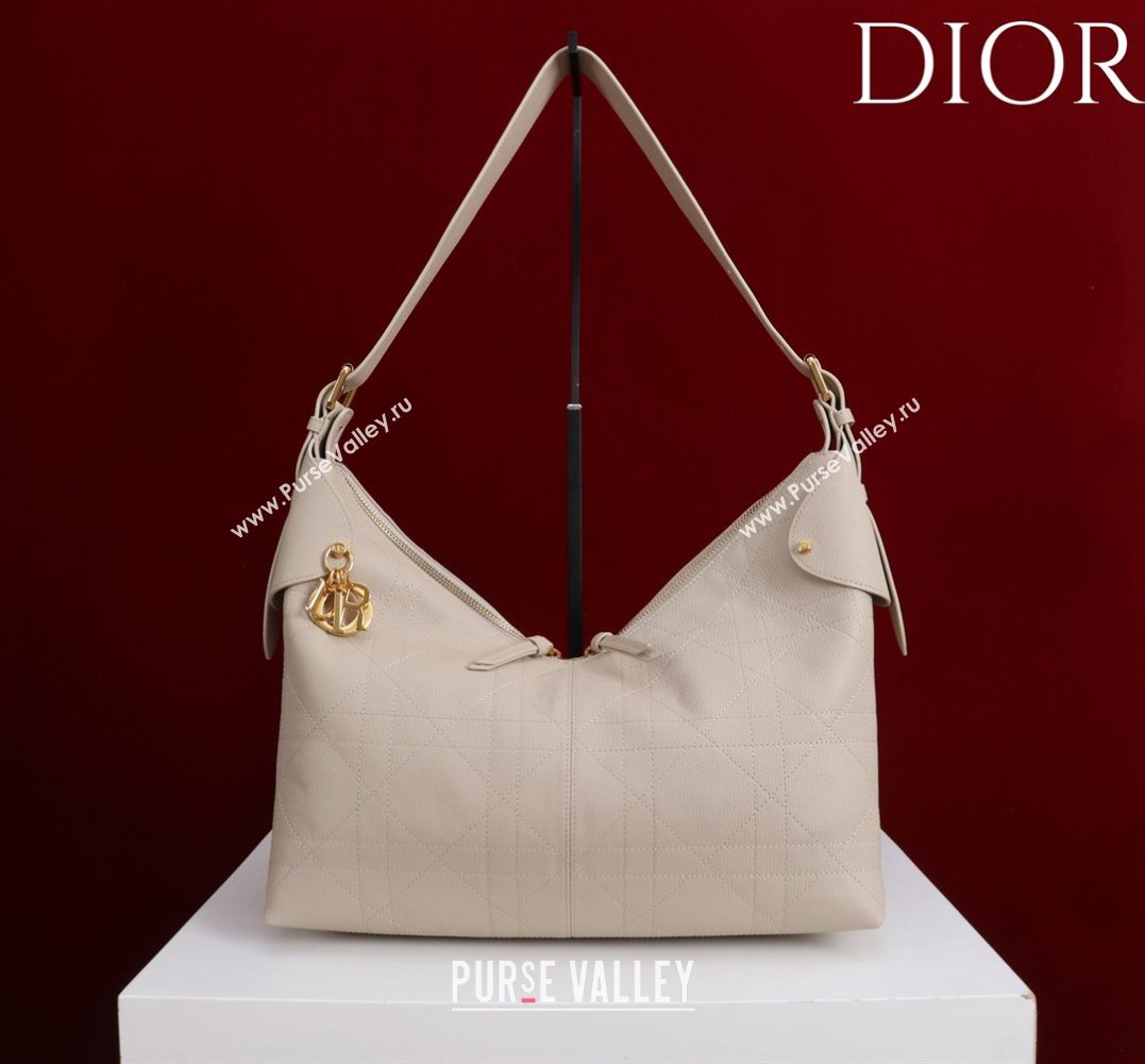Dior Large Voyage Bag in Flat Macrocannage Grained Calfskin Leather Powder Beige 2025 2847 (XXG-250929126)