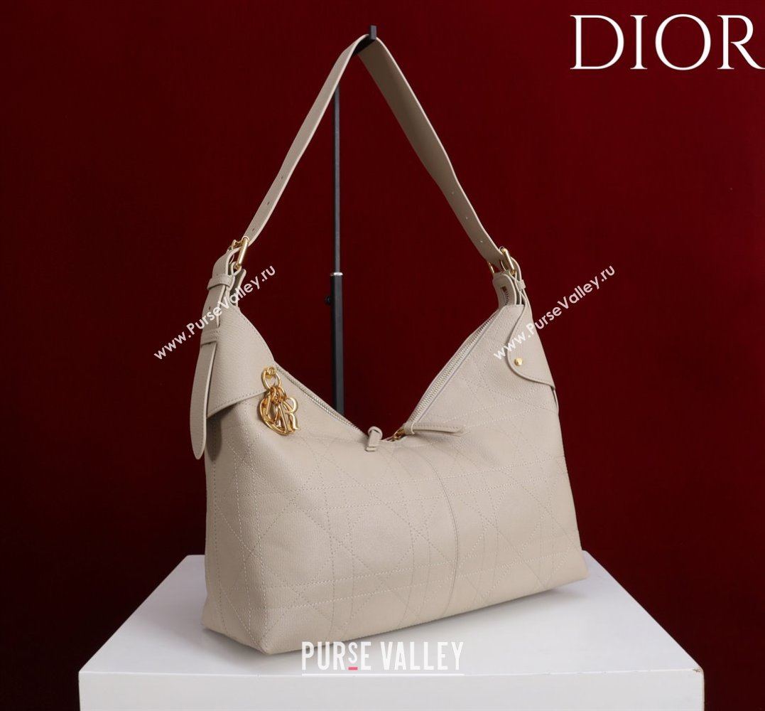 Dior Large Voyage Bag in Flat Macrocannage Grained Calfskin Leather Powder Beige 2025 2847 (XXG-250929126)